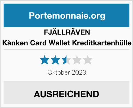 FJÄLLRÄVEN Kånken Card Wallet Kreditkartenhülle Test