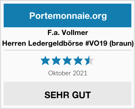 F.a. Vollmer Herren Ledergeldbörse #VO19 (braun) Test